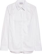 PARTOW Natalia Pintuck Cotton Poplin Button-Up Shirt