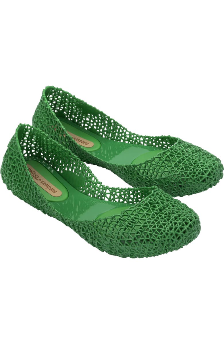 Melissa Campana Papel Flat, Main, color, Metallic Green