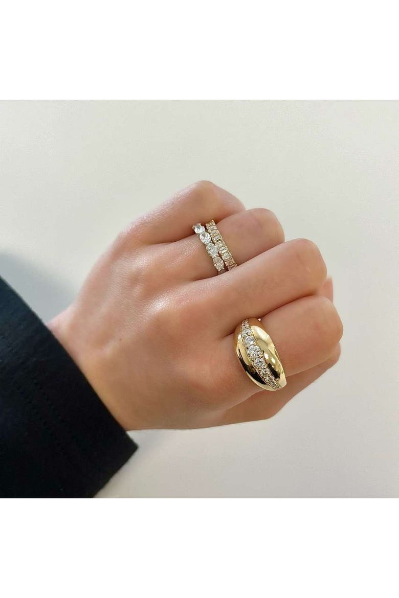 Domed Lab Diamond Cloud Ring in 14K, Alternate, color, Yellow Gold