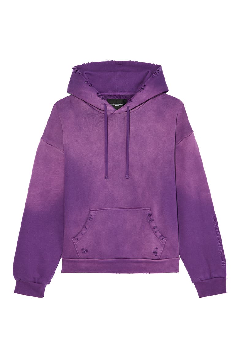 Core Distressed French Terry Pullover Hoodie, Alternate, color, DUSTY LAVENDER