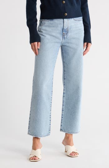 Frame Le Jane Crop Straight Leg Jeans In Blue