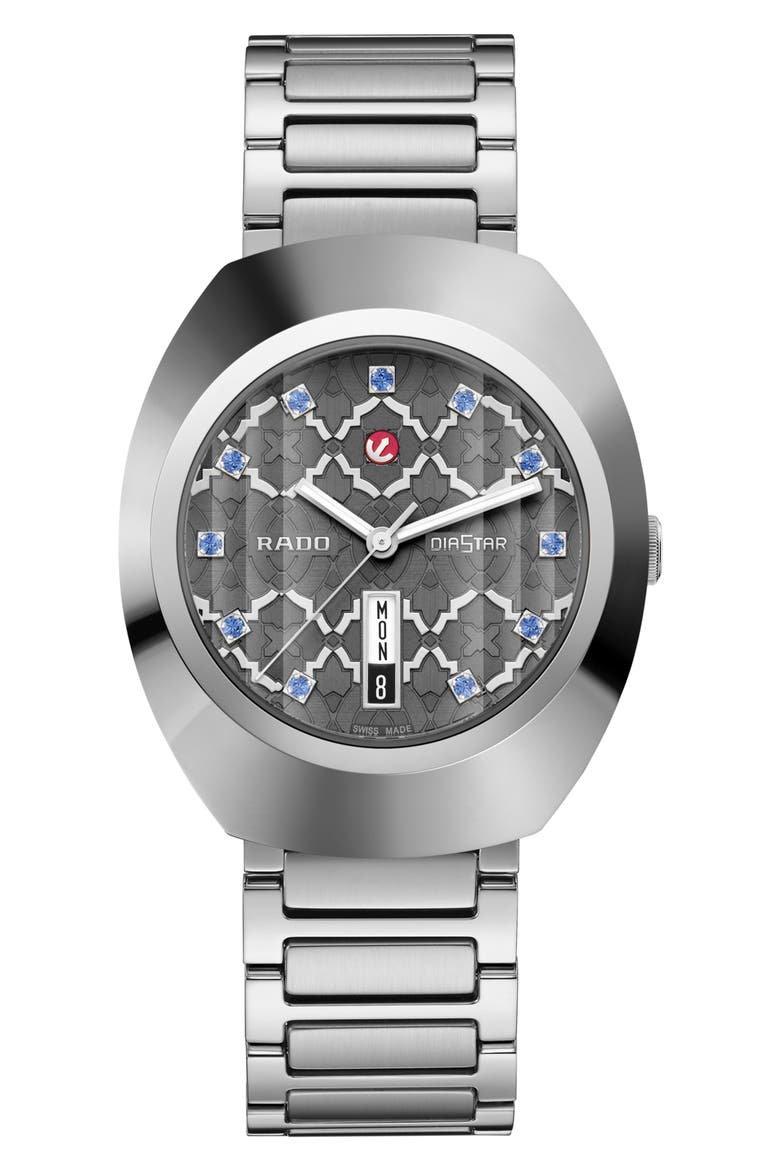 DiaStar Original Automatic Bracelet Watch, Main, color, RUTHENIUM AND RHODIUM COLOURED