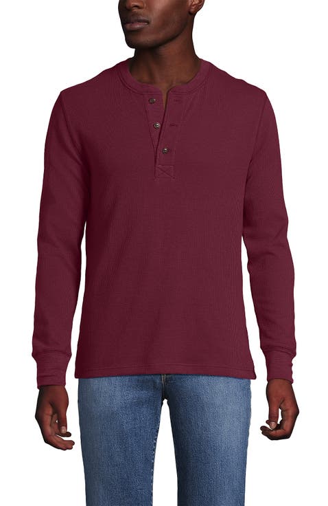 Long Sleeve Thermal Waffle Henley