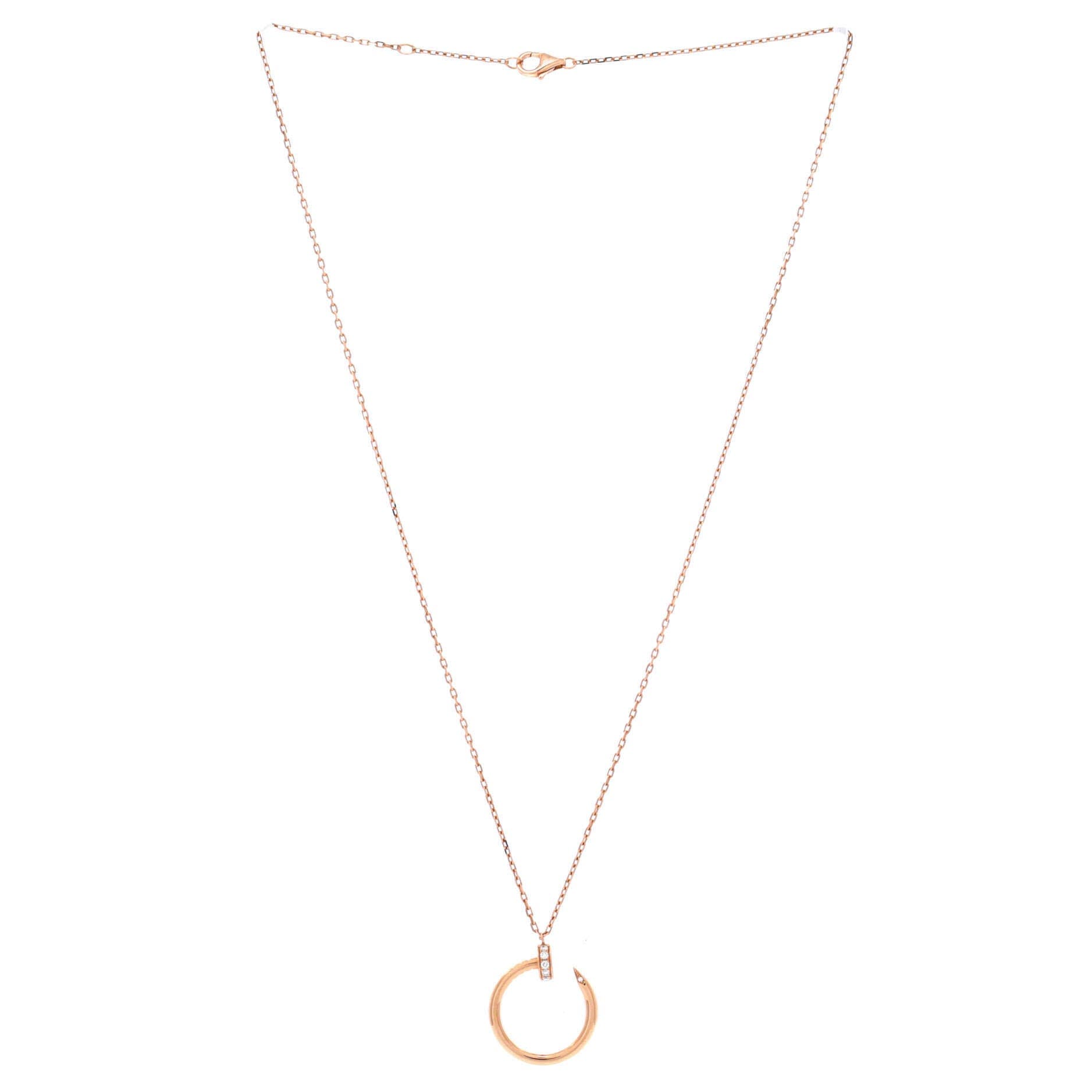 Juste un Clou Pendant Necklace 18K Rose Gold with Diamonds, Alternate, color, Metallic Gold