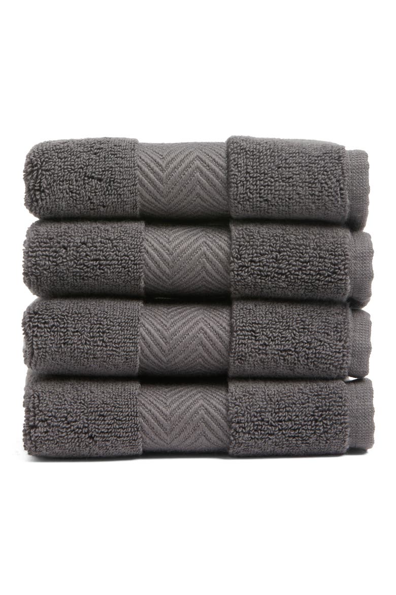 Organic Hydrocotton Set of 4 Washcloths, Main, color, GREY ONYX