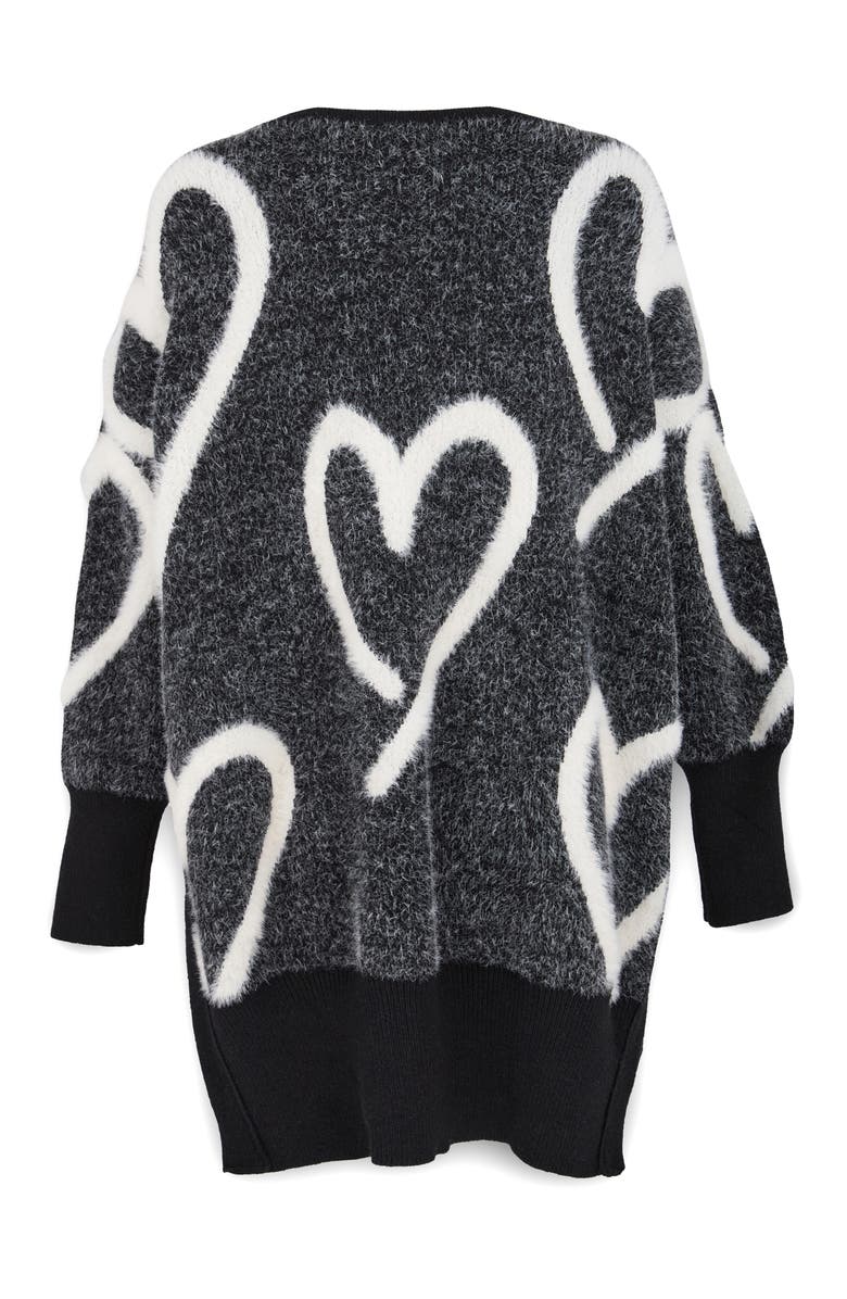 SAACHI Wispy Heart Tunic Sweater, Alternate, color, Black