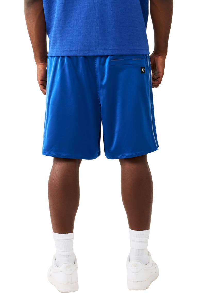 Mesh Block Satin Drawstring Shorts, Alternate, color, PACIFIC BLUE