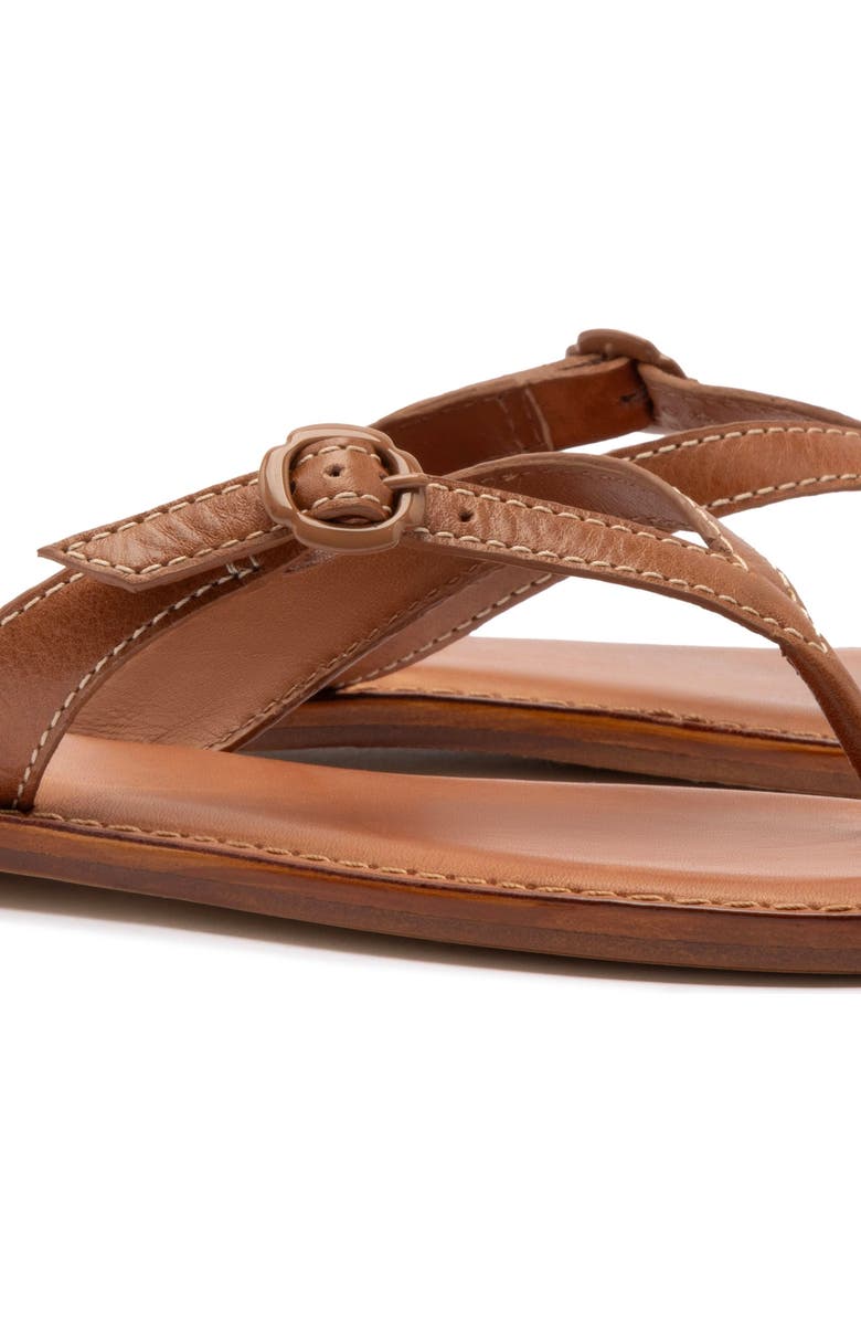 Larroudé Mary Kate Flat Sandal, Alternate, color, Caramel
