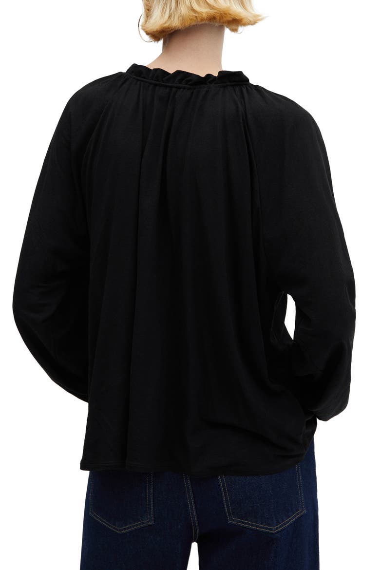 Puff Sleeve Shirt, Alternate, color, BLACK