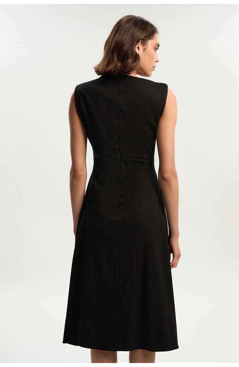 Karen Millen Ponte Asymmetric Midi Dress, Alternate, color, Black