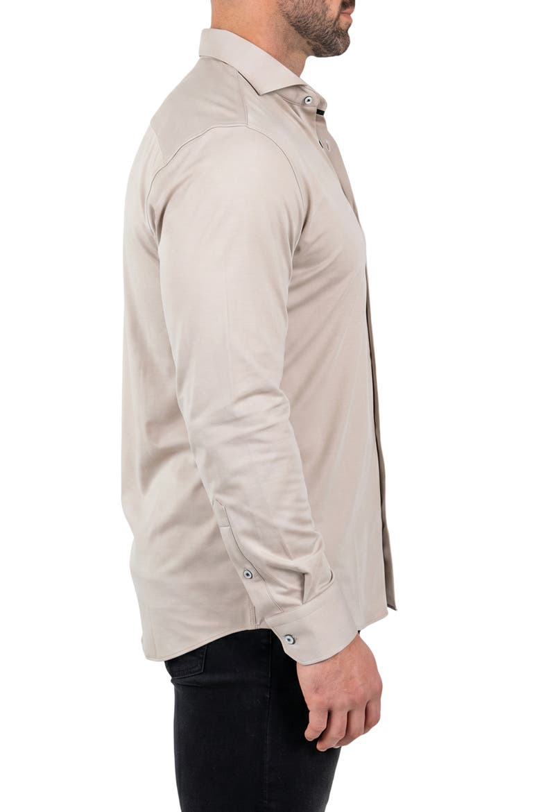 Einstein Long Sleeve Stretch Dress Shirt, Alternate, color, BEIGE
