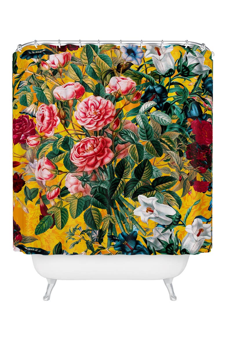 Summer Shower Curtain, Main, color, YELLOW MULTI
