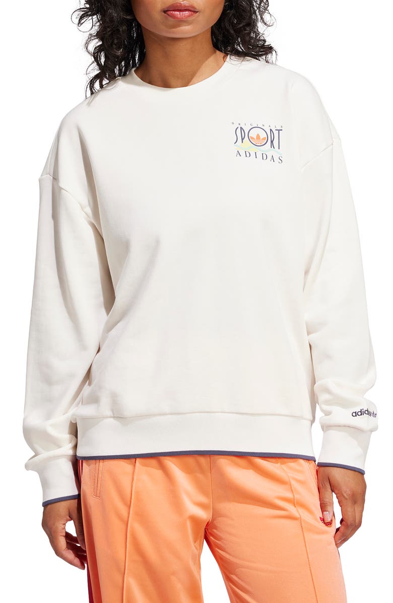 adidas Originals Sports Cotton Crewneck Sweatshirt, Main, color, 