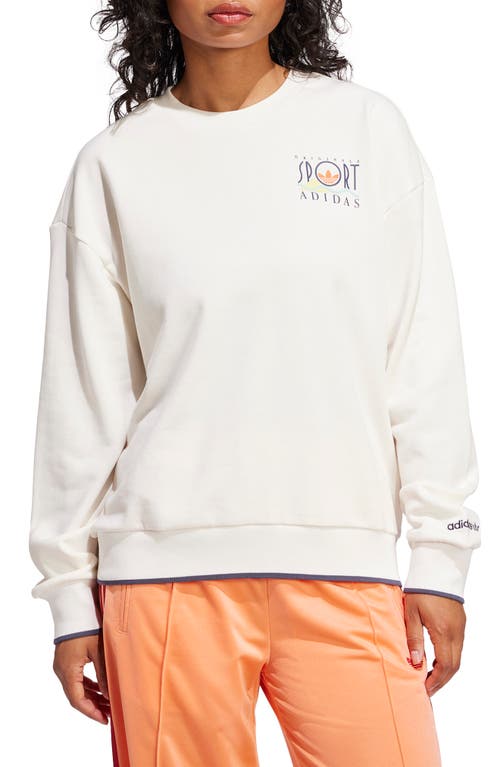 Adidas Originals Sports Cotton Crewneck Sweatshirt In Cloud White
