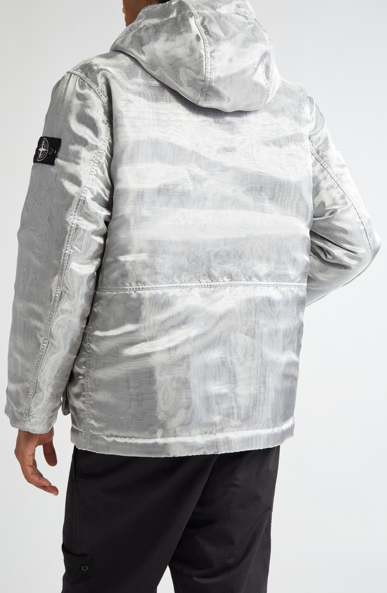 Stone Island Hooded Metallic Down Jacket, Alternate, color, 