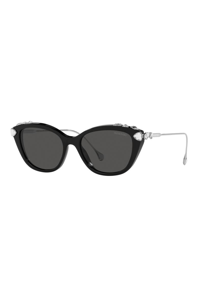 55mm Cat Eye Sunglasses, Alternate, color, BLACK