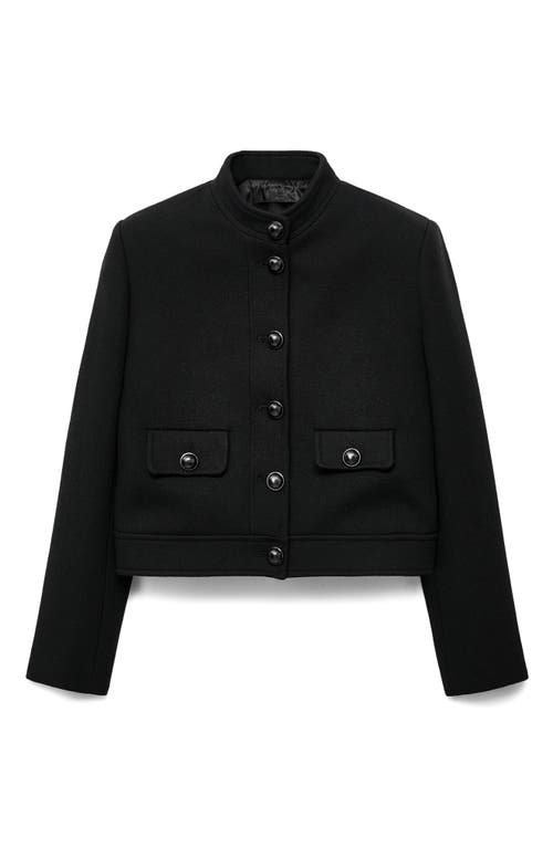 Mango Claudia Button Front Jacket In Black