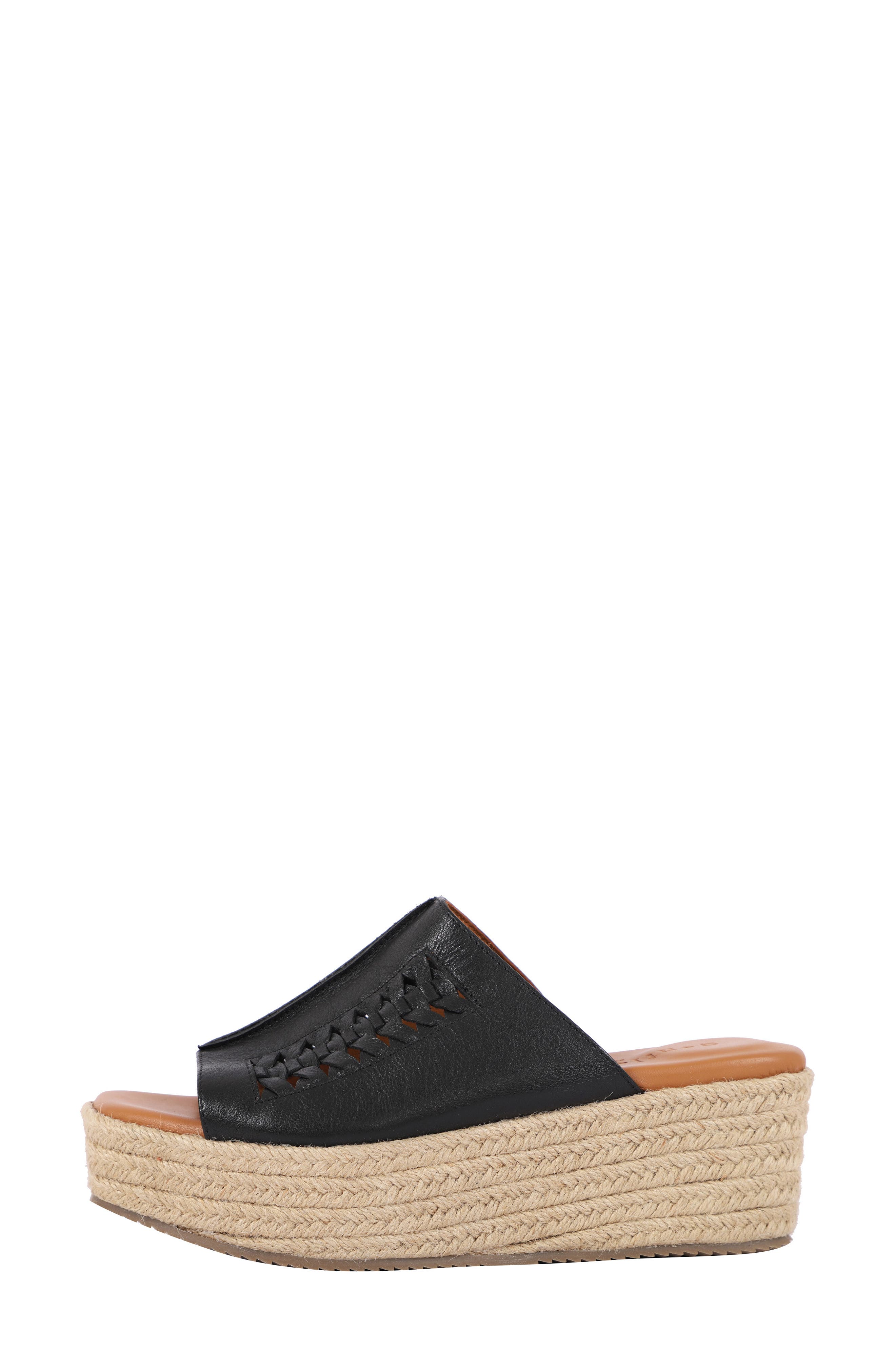 Gentle Souls Silvana Woven Platform Slide Sandal, Alternate, color, Black