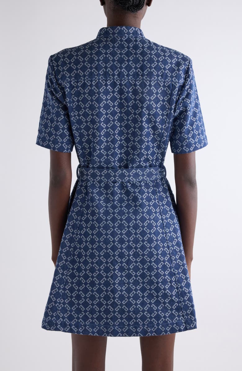 Givenchy Monogram 72 Jacquard Denim Mini Shirtdress, Alternate, color, Denim Blue