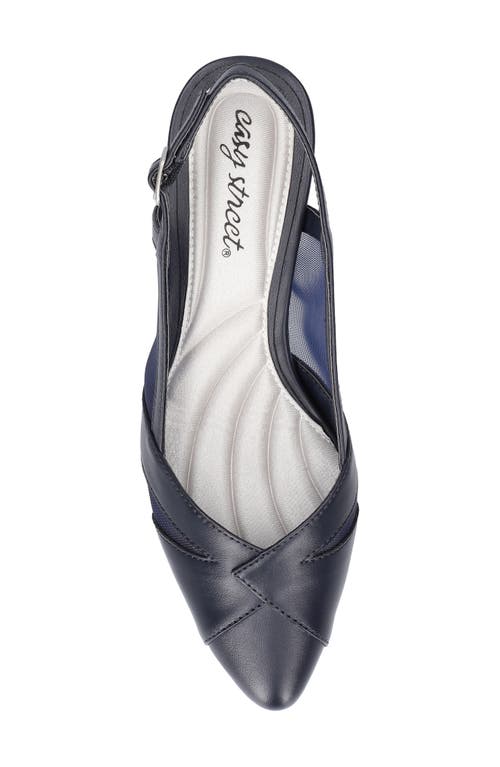 Easy Street Avena Mesh Slingback Pump In Navy
