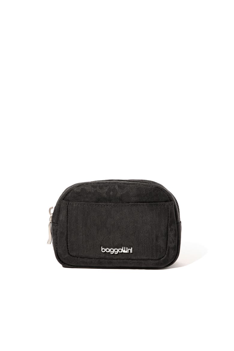 Mini Pocket Cosmetic Bag, Main, color, Black Cheetah Emboss