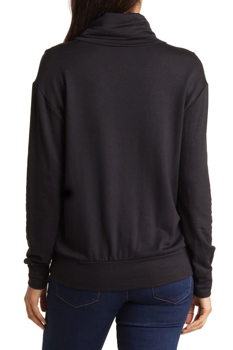 Turtleneck Banded Sweater, Alternate, color, BLACK PRINT 1