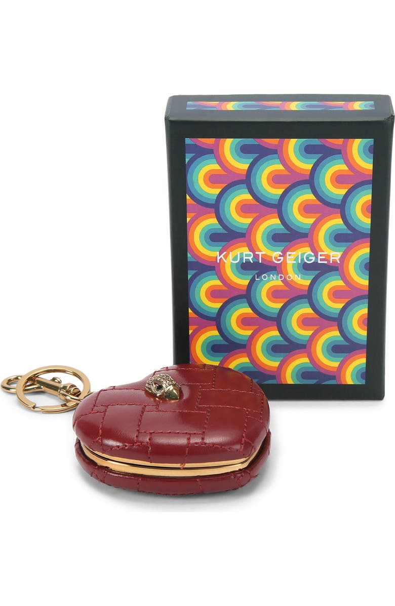 Kurt Geiger London Kensington Heart Mirror Bag Charm, Alternate, color, Red