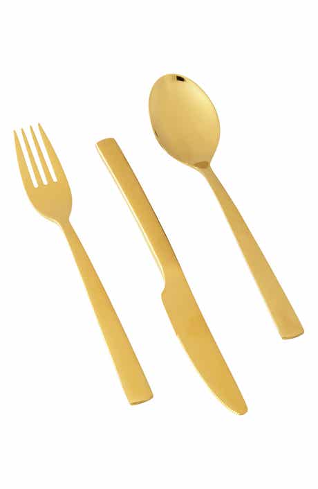 Leo Pure Gold Accent Flatware Set