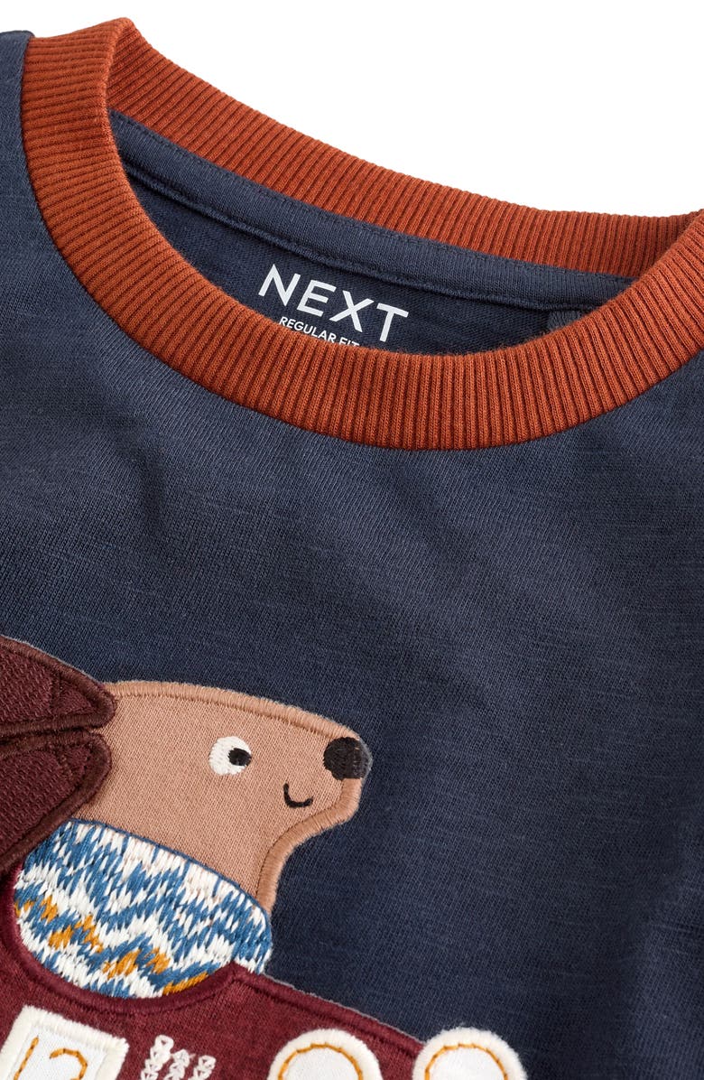 NEXT Kids' Dog Colorblock Cotton Graphic T-Shirt, Alternate, color, Blue