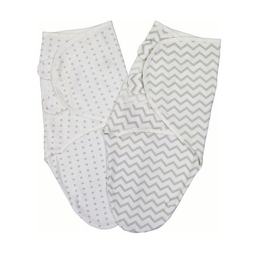 Ely's & Co. Adjustable Swaddle Blanket 2 Pack in Grey Chevron & Polka Dot  product