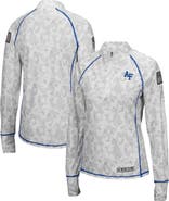 COLOSSEUM Women's Colosseum White Air Force Falcons OHT Military Appreciation Officer Arctic Camo Fitted Lightweight 1/4-Zip Jacket