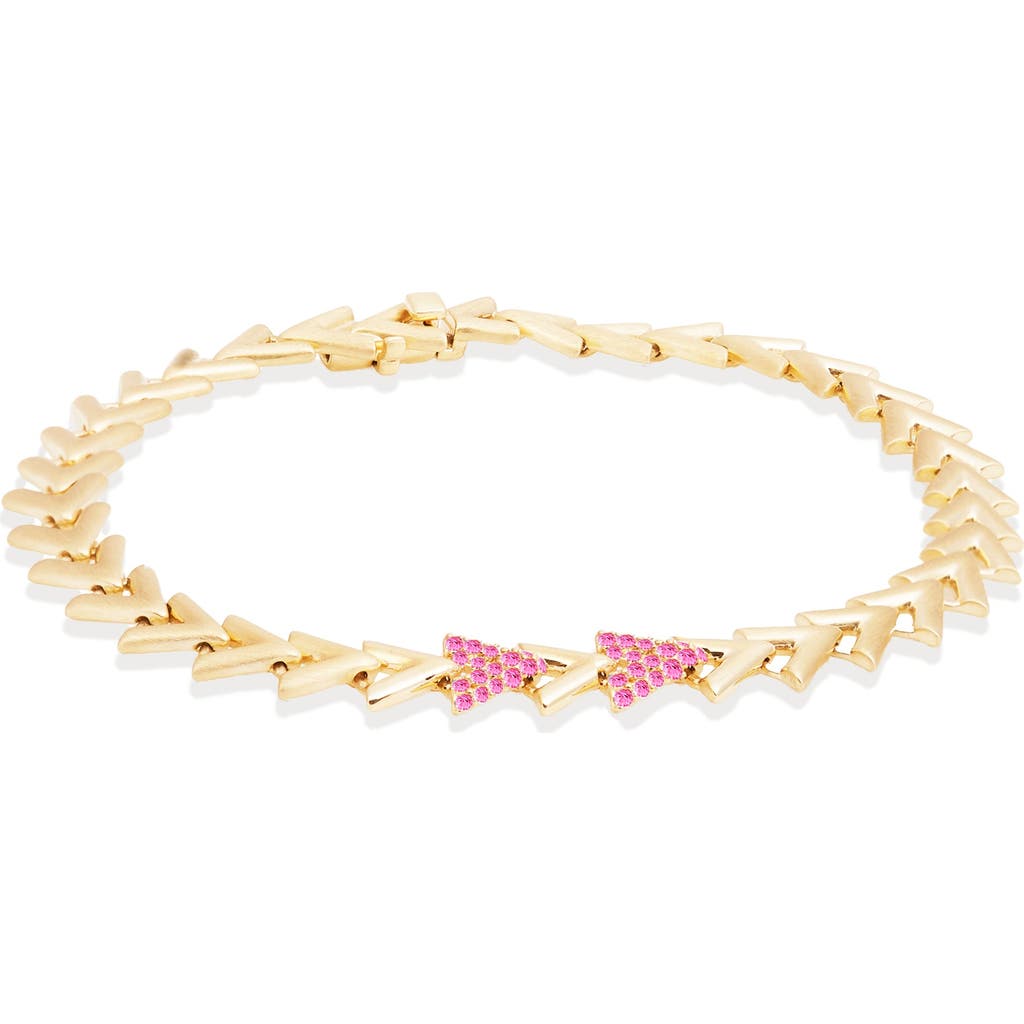 Campbell + Charlotte Spark Chevron Link Bracelet In Gold