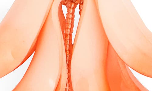 Oscar De La Renta Impatiens Petal Dangle Clip-on Earrings In Orange