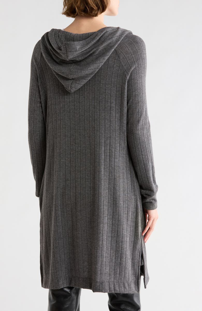 GO COUTURE Hooded Sweater Cardigan, Alternate, color, Dark Dull Gray