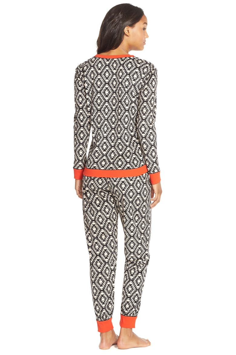 'Arctic Chill' Knit Pajamas, Alternate, color, BLACK GROUND NOVELTY