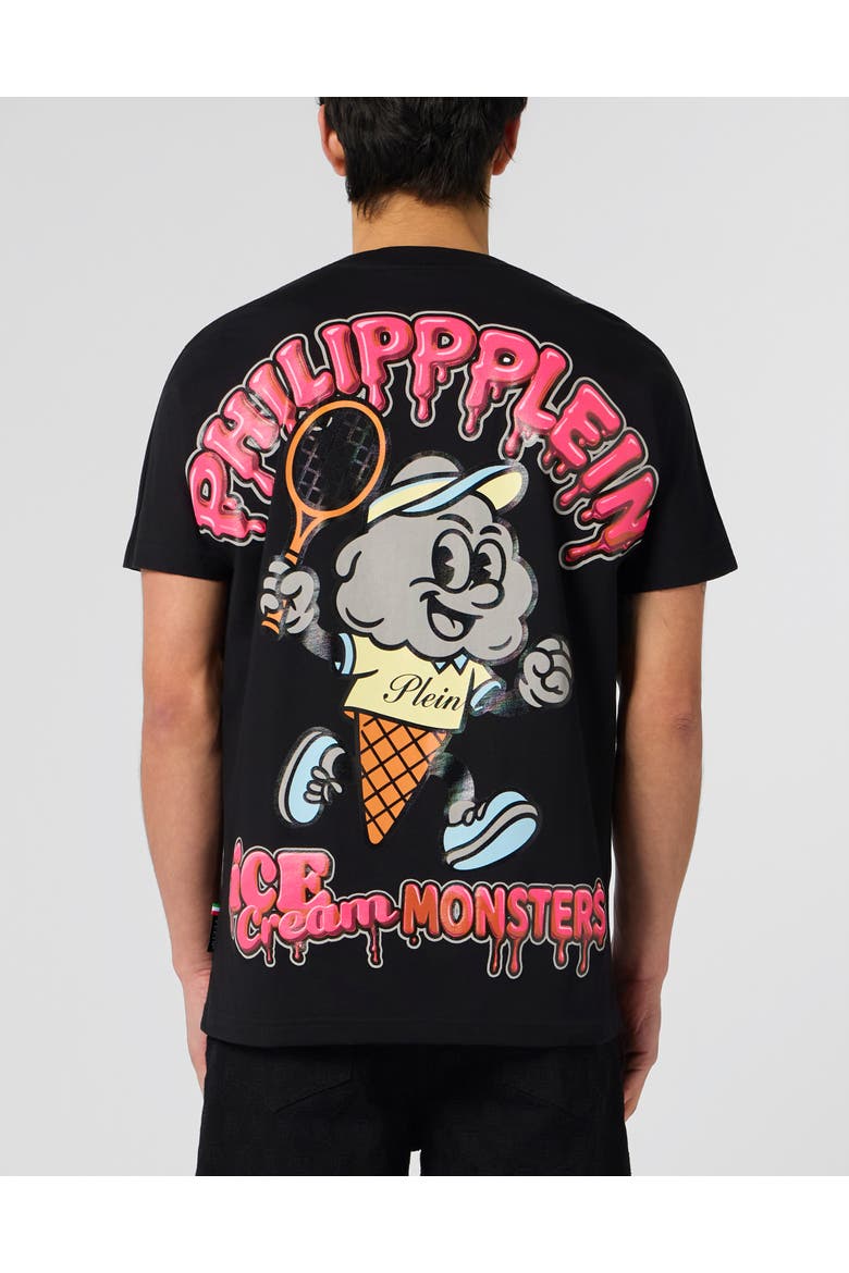 Round Neck T-Shirt Gelato Monsters Men, Alternate, color, black
