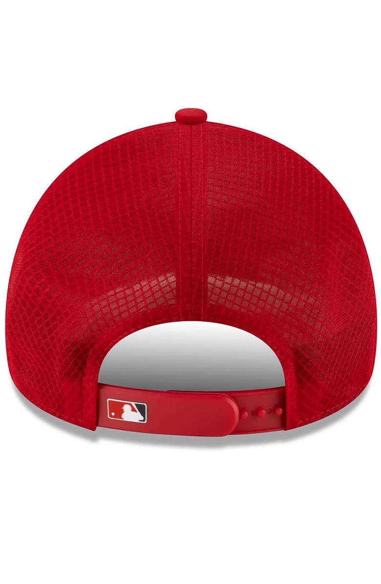 New Era Men's New Era Red Los Angeles Angels 2026 Batting Practice Apex 9FORTY Adjustable Trucker Hat, Alternate, color, Red