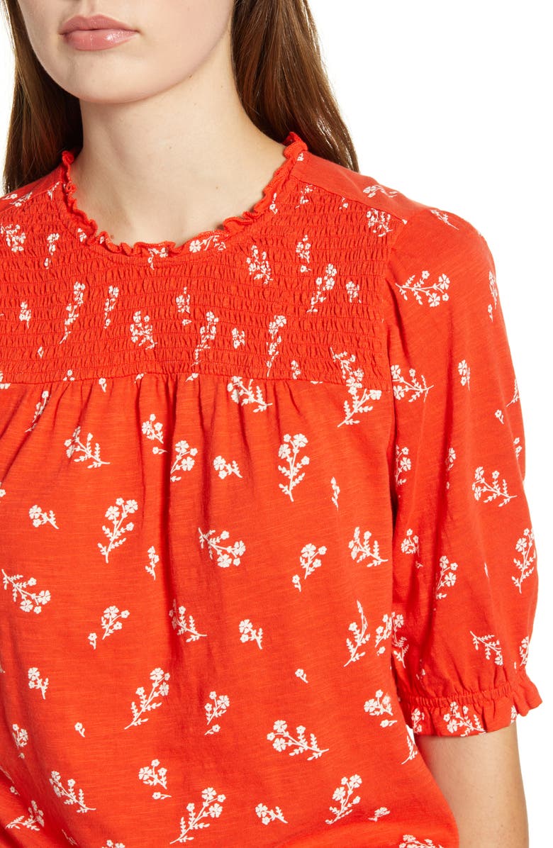 Lucky Brand Smocked Yoke Top, Alternate, color, 