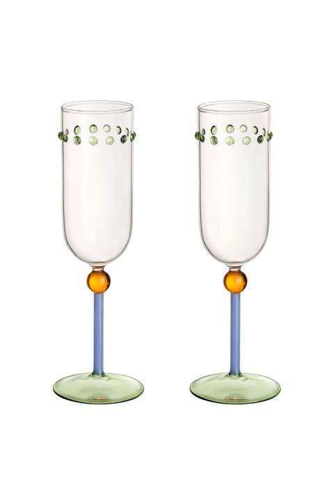 Henan Borosilicate Glass Champagne Flute 8 oz Set of 2
