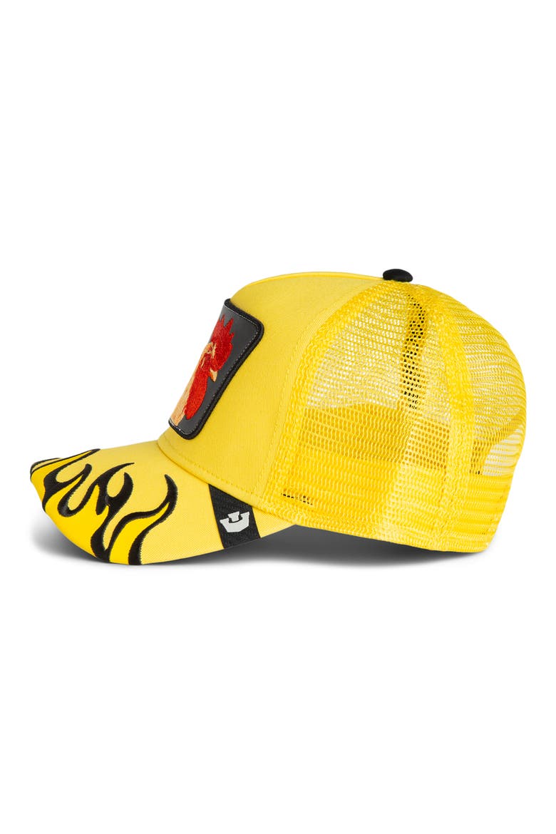 Spice Flames Patch Snapback Trucker Hat, Alternate, color, BEAM