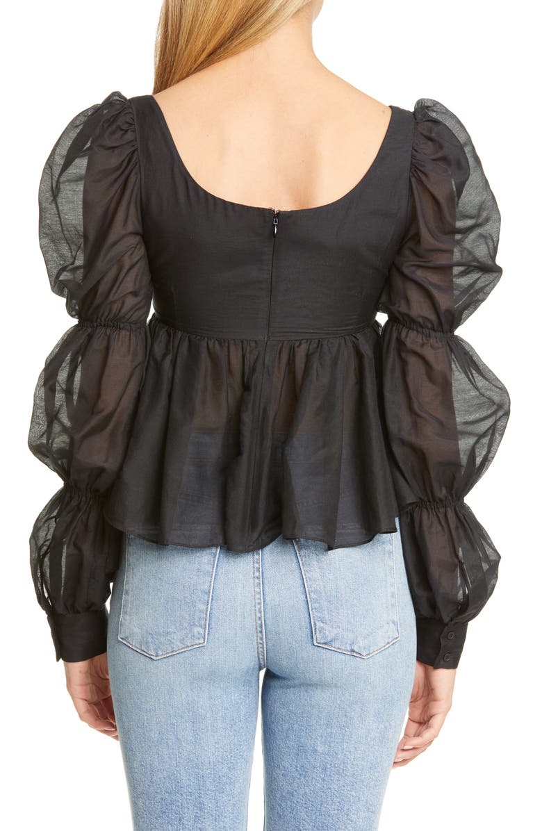 Brock Collection Cinched Puff Sleeve Top, Alternate, color, 