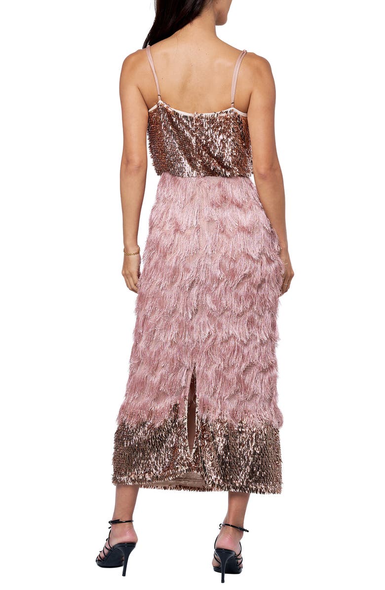 CIEBON Olivera Fringe & Sequin Dress, Alternate, color, Champagne