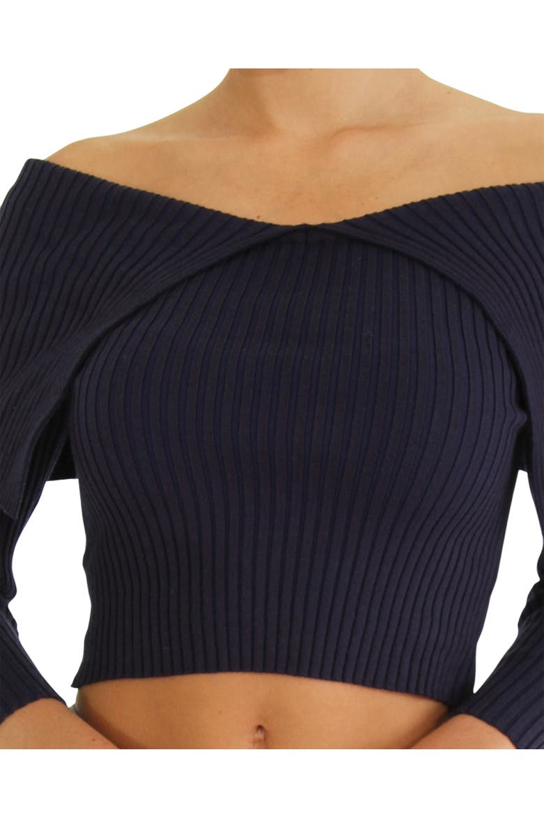 More Than Words Collared Knit Top, Alternate, color, Navy