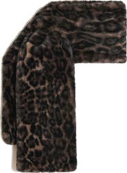 Apparis Kai Leopard Print Pluche™ Faux Fur Pull-Through Scarf