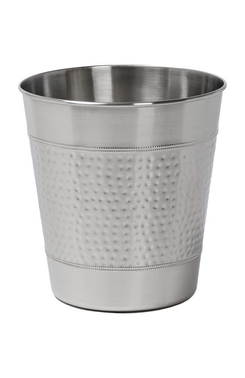 Riley Modern Classic Hammered Steel Accent 2-Gallon Wastebasket