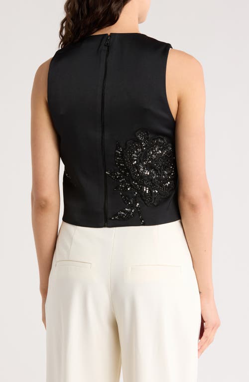 Alice And Olivia Amal Embellished Tank In Le Parisien Black/gunmetal