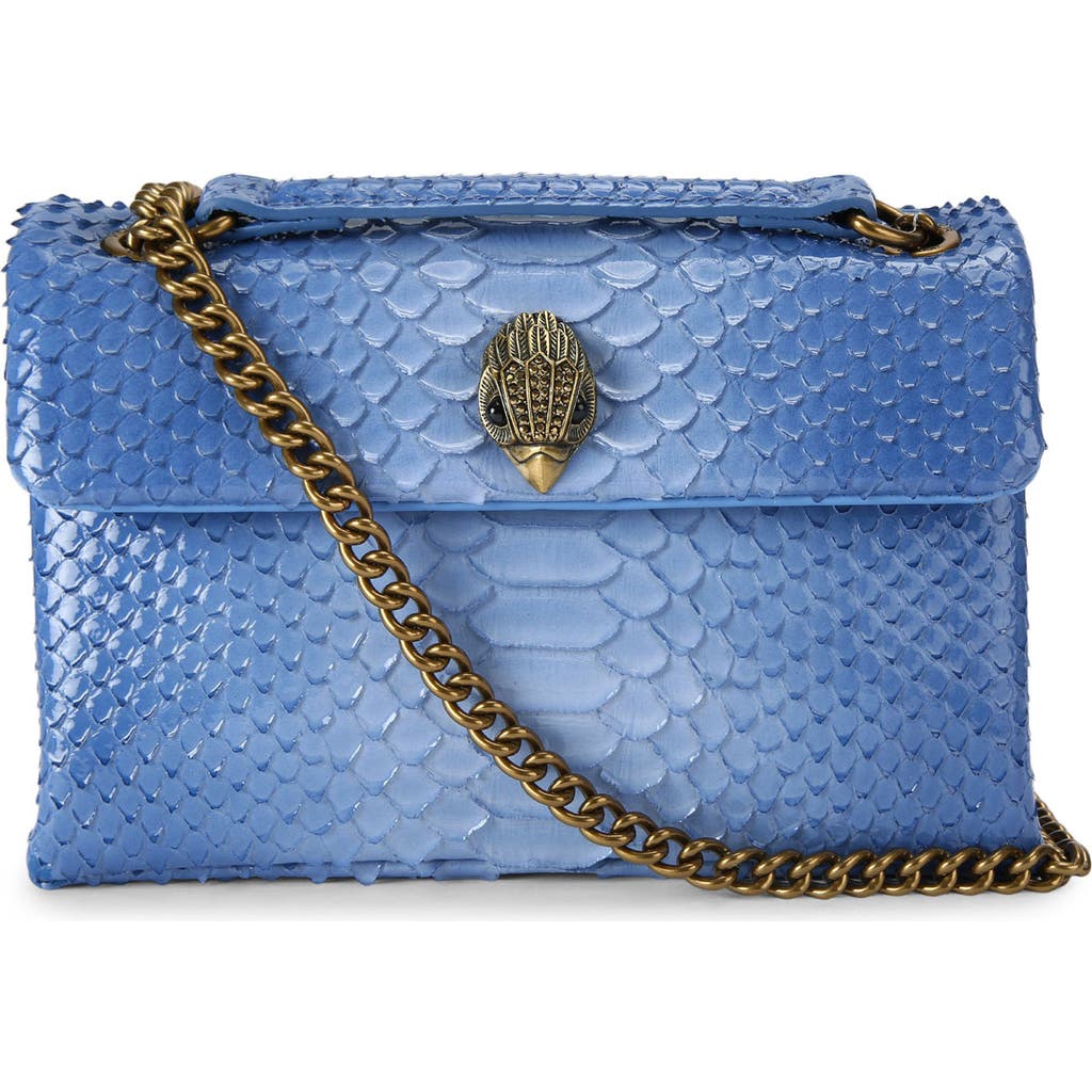 KURT GEIGER KURT GEIGER LONDON KENSINGTON CROC-EMBOSSED LEATHER CONVERTIBLE SHOULDER BAG