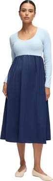 Ingrid & Isabel Mix Media Midi Maternity Dress