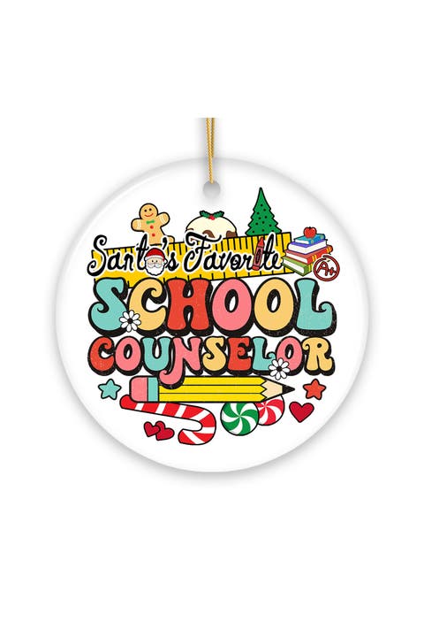 Santas Favorite School Counselor Ceramic Ornament