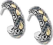 SAMUEL B. 18K Gold & Sterling Silver Hoop Earrings